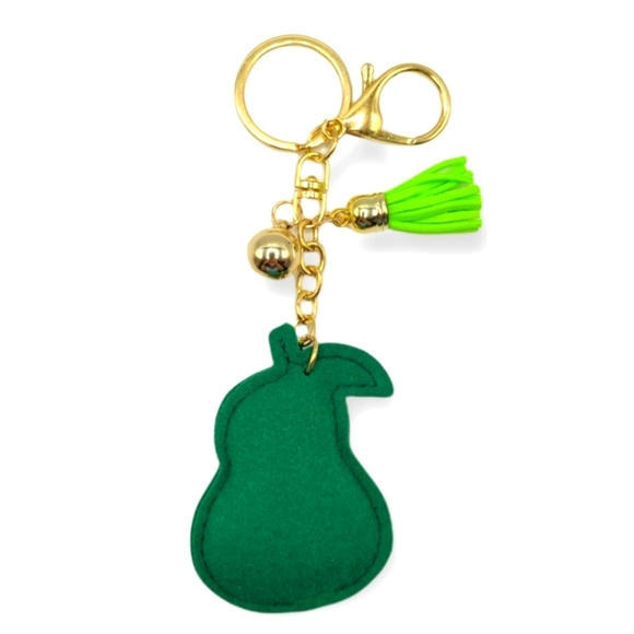 Avocado Plush Rhinestone Keychain - Picture 3 of 3